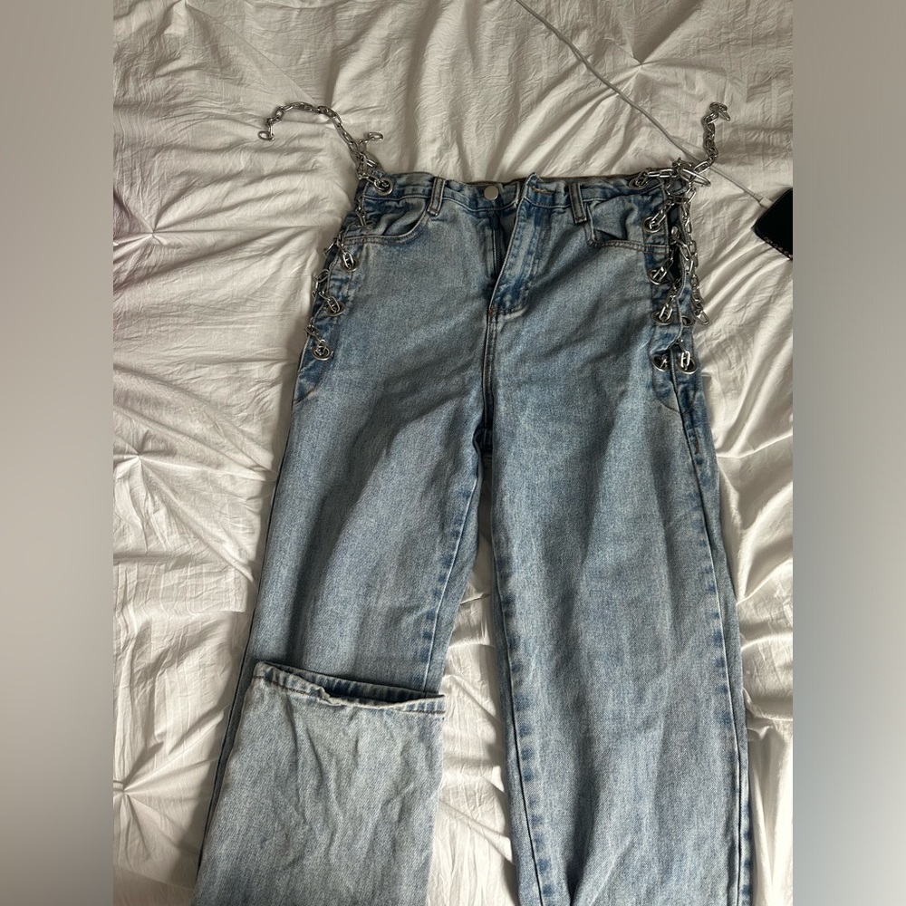 Blue Wash Chain Jeans